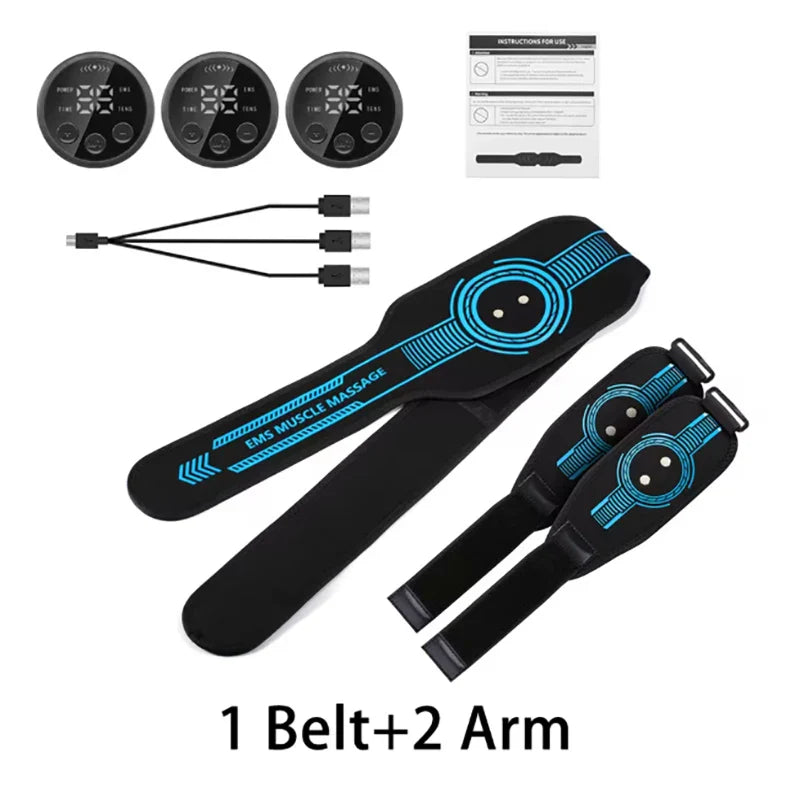Abdominal Toning Belt EMS Muscle Stimulator Toner Waist Body Slimming Shaping Waist Arm Leg Massage Lose Weight Home Fitness