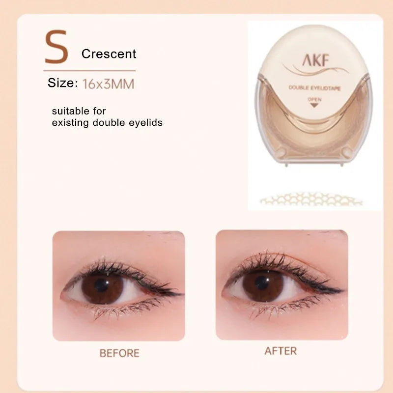 A K F Natural Invisible Double Eyelid Tape Stickers Fiber Instant Eyelid Lift Paste Long Lasting Bigger Eyes Beauty Tool