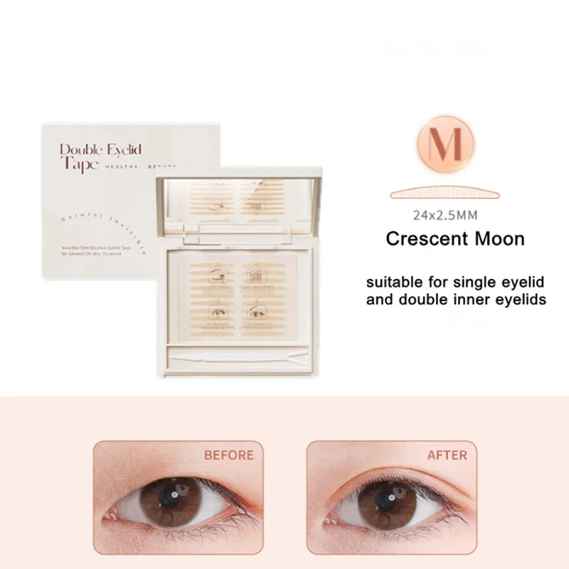 A K F Natural Invisible Double Eyelid Tape Stickers Fiber Instant Eyelid Lift Paste Long Lasting Bigger Eyes Beauty Tool