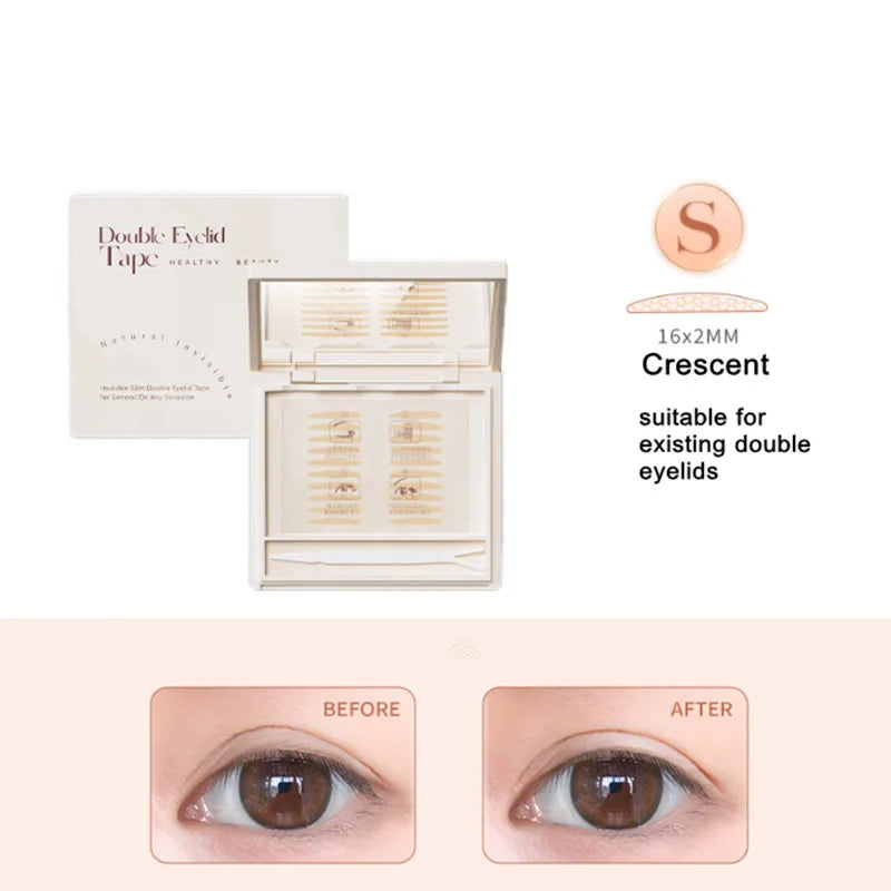 A K F Natural Invisible Double Eyelid Tape Stickers Fiber Instant Eyelid Lift Paste Long Lasting Bigger Eyes Beauty Tool