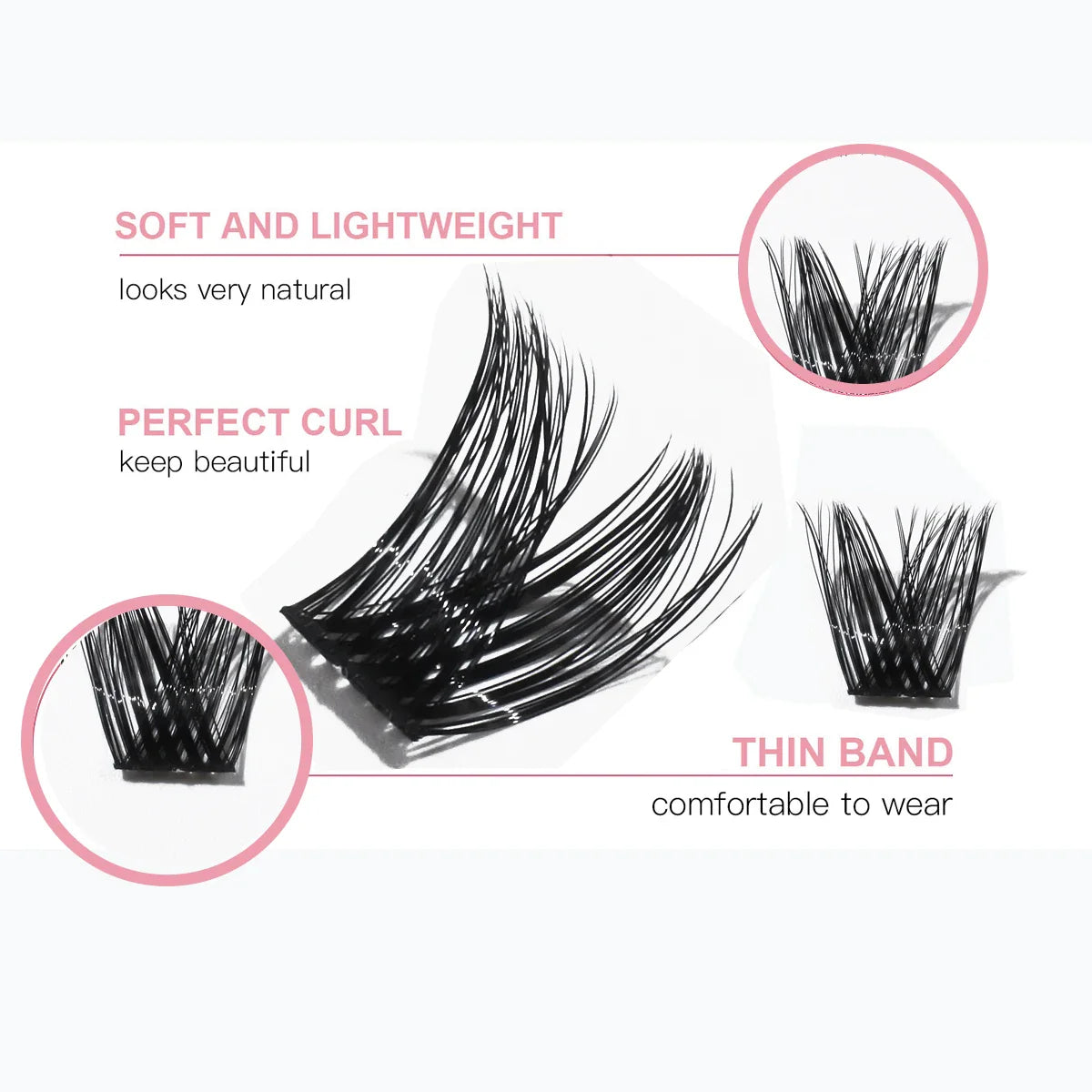 DIY Lash Extensions Kit Makeup Set Lash Bond and Seal Glue Individual Lashes 10 Rows Cluster Eyelashes Extension