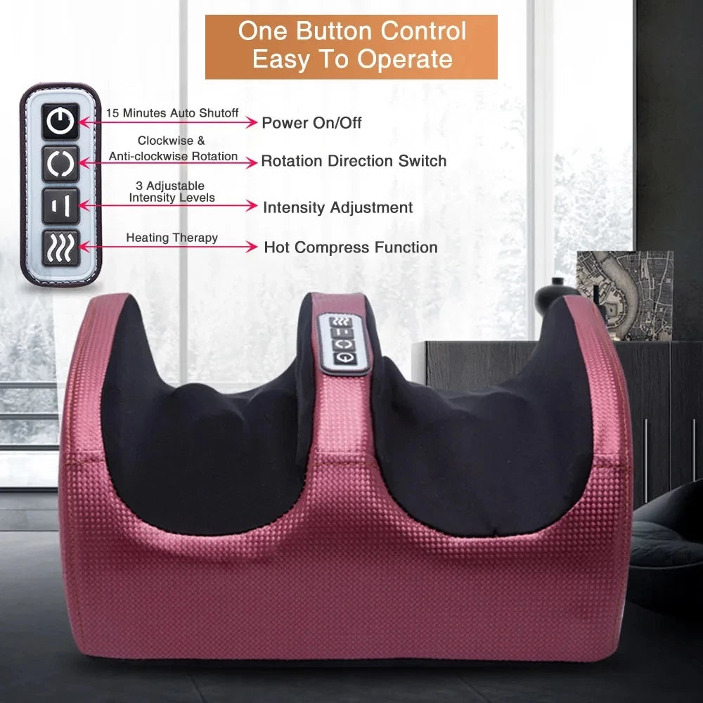  Electric Foot Massager Heating Therapy Shiatsu Kneading Roller Muscle Relaxation Pain Relief Foot Spa Machines