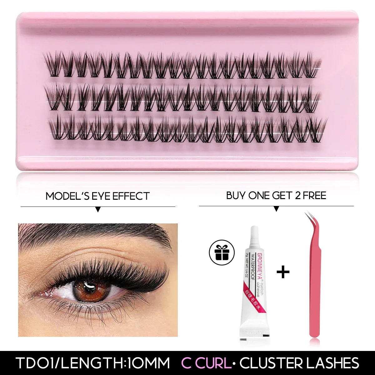 DIY Eyelash Clusters Kit Thick Eyelash Clusters D Cur Wispy Individual False Eyelashes Eyelash Extensions Makeup Tool