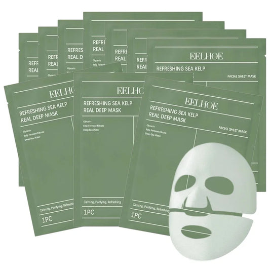 10Pcs REFRESHING SEA KELP DEEP Moisturizing MASK Seaweed Hydrating Firming Tightening MASK Improves Skin Elasticity Skin Care