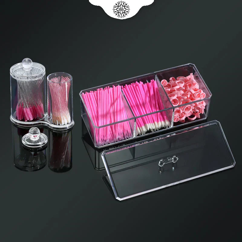 Transparent Eyelashes Extension Tools Storage Box Lashes Accessories Acrylic Desktop Makeup Tool Container Cosmetic Organizer