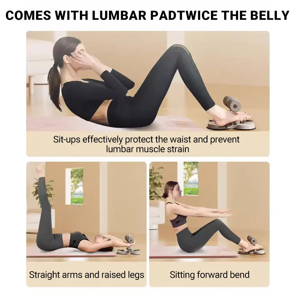 Adjustable Sit-Up Bar with 3 Suction Cups Portable Core Trainer Tension Rope for Home Gym Ab Workout Yoga Fitness Equipment