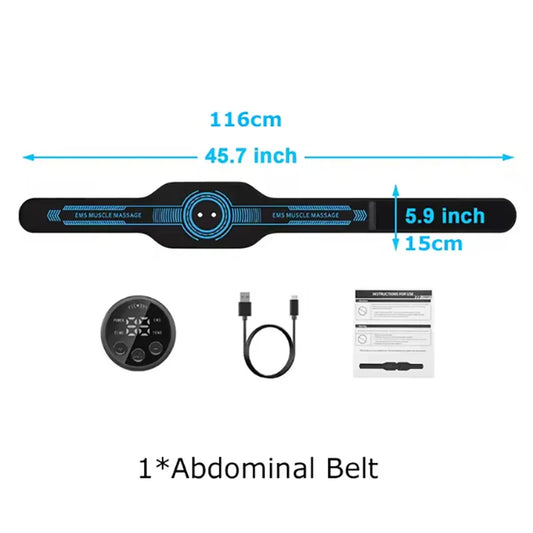 Abdominal Toning Belt EMS Muscle Stimulator Toner Waist Body Slimming Shaping Waist Arm Leg Massage Lose Weight Home Fitness