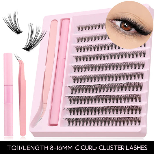 DIY Eyelash Clusters Kit Thick Eyelash Clusters D Cur Wispy Individual False Eyelashes Eyelash Extensions Makeup Tool
