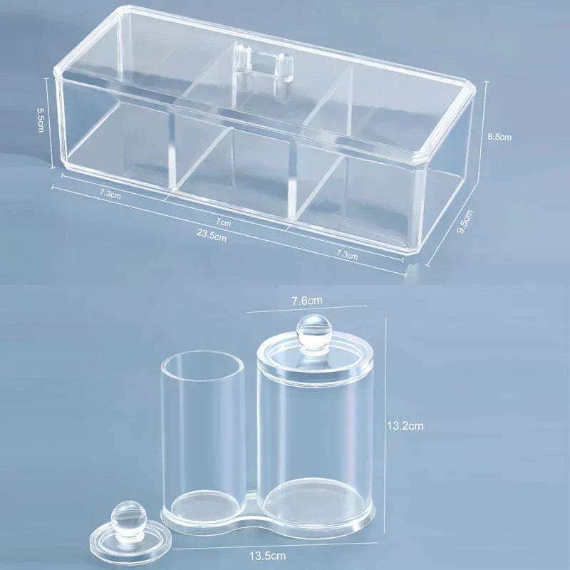 Transparent Eyelashes Extension Tools Storage Box Lashes Accessories Acrylic Desktop Makeup Tool Container Cosmetic Organizer
