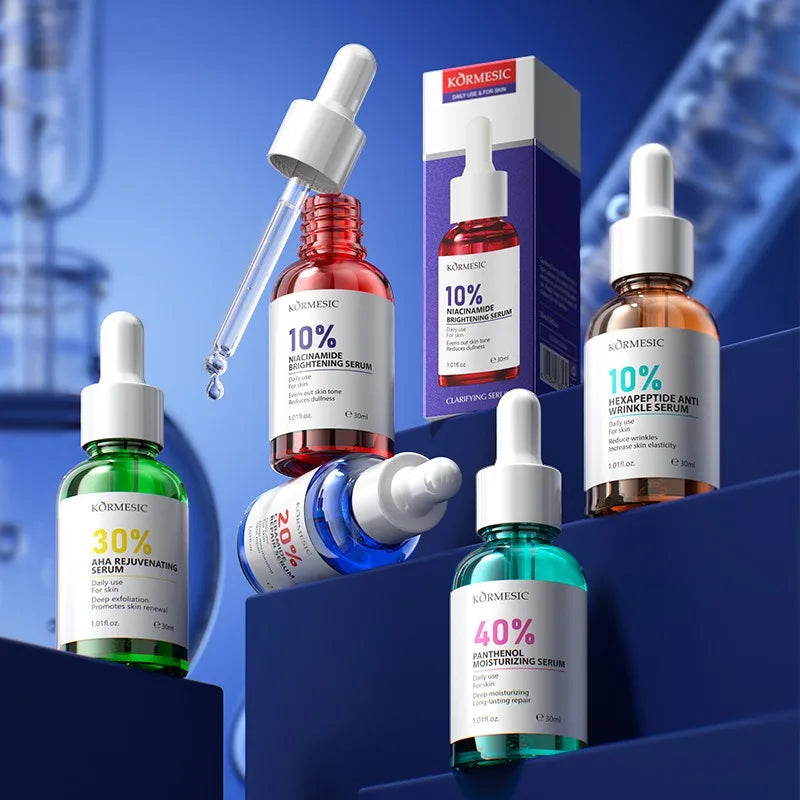 AHA Rejuvenation Niacinamide Brightening Face Serum Hexapeptide Ceramide Panthenol Essence anti Wrinkle Nourishing Skin Care
