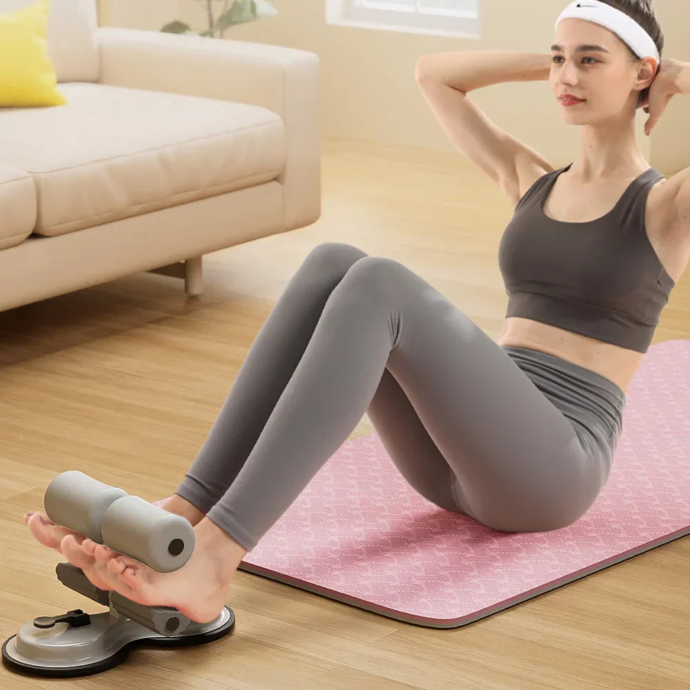 Adjustable Sit-Up Bar with 3 Suction Cups Portable Core Trainer Tension Rope for Home Gym Ab Workout Yoga Fitness Equipment