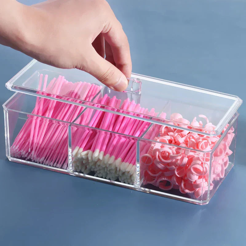 Transparent Eyelashes Extension Tools Storage Box Lashes Accessories Acrylic Desktop Makeup Tool Container Cosmetic Organizer