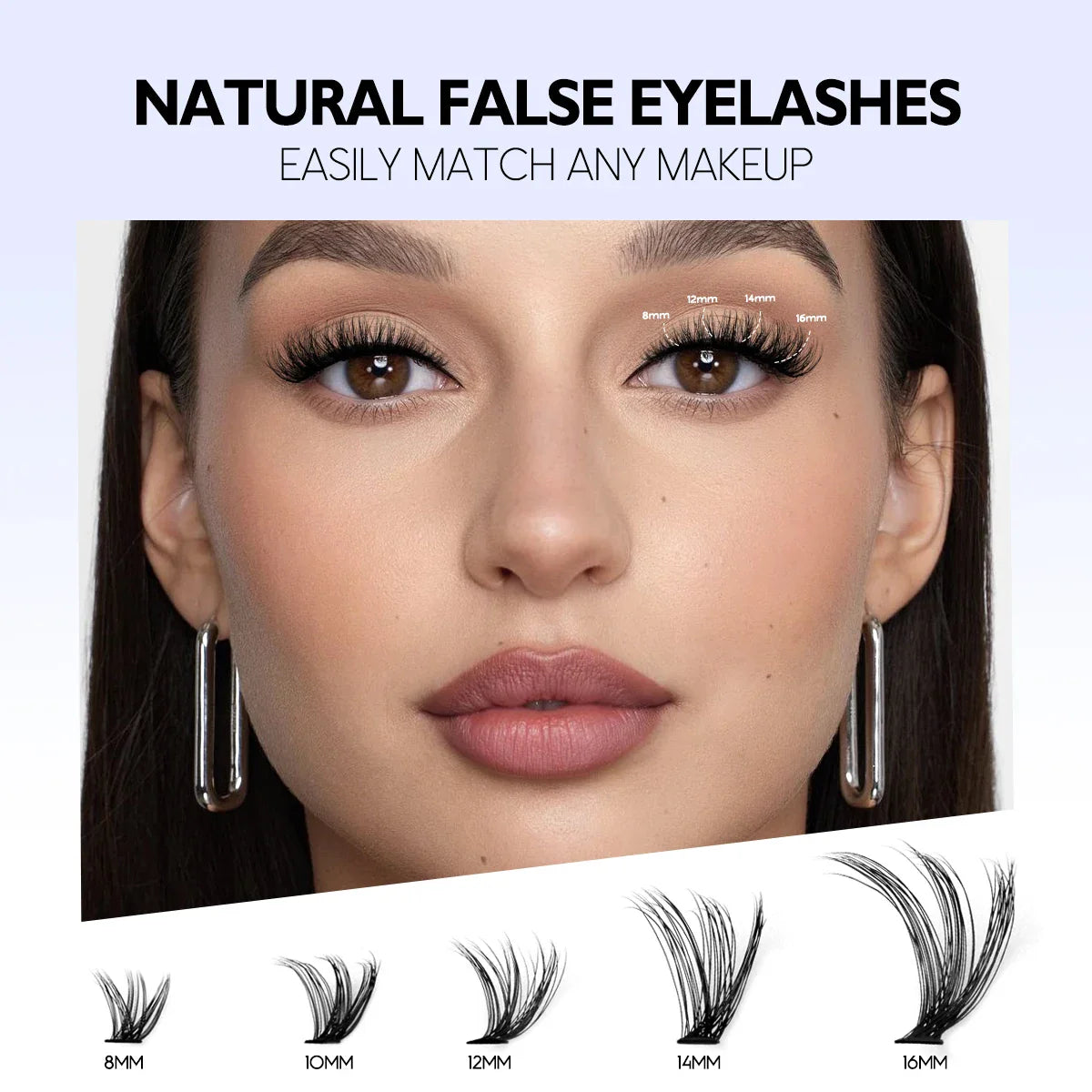 DIY Eyelash Clusters Kit Thick Eyelash Clusters D Cur Wispy Individual False Eyelashes Eyelash Extensions Makeup Tool