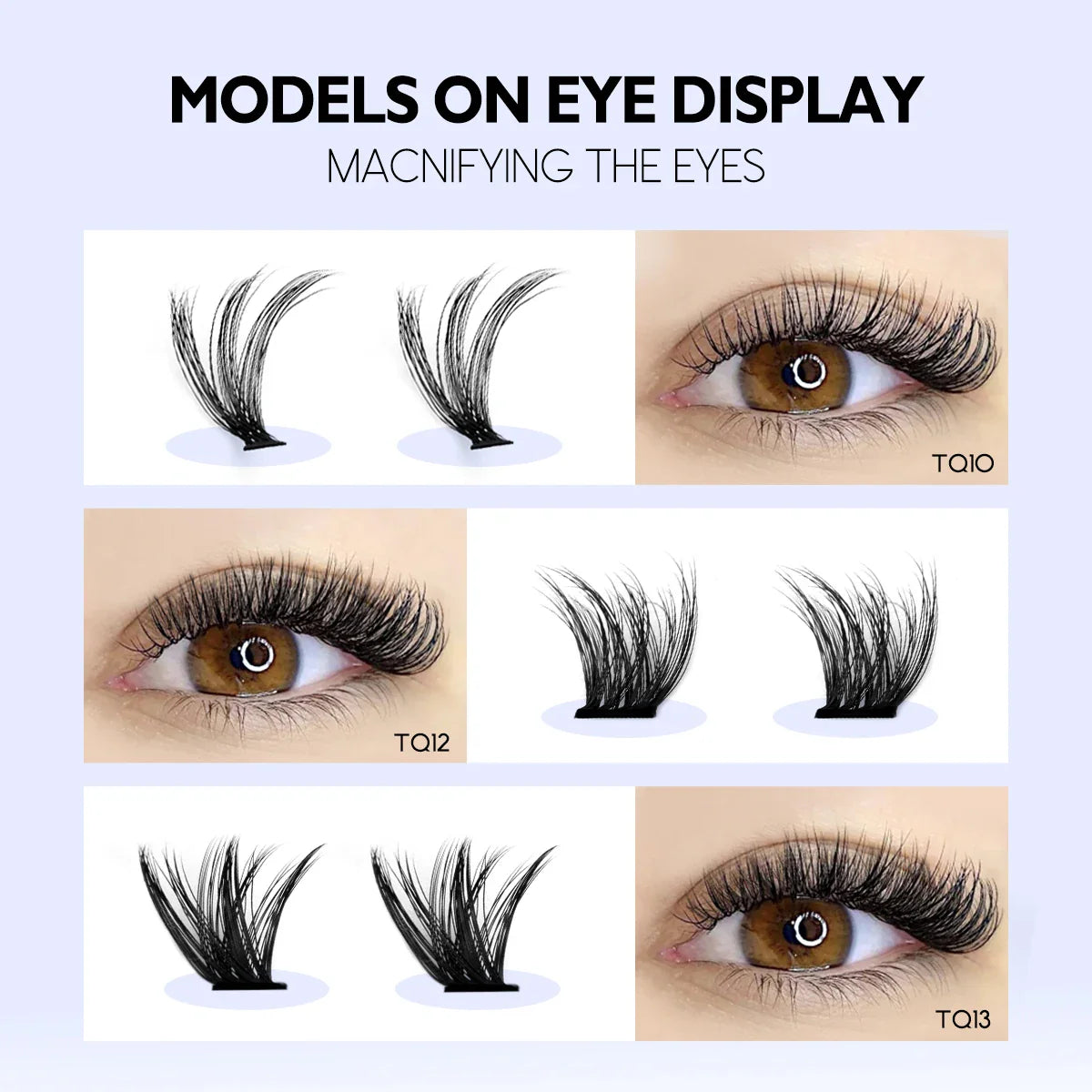 DIY Eyelash Clusters Kit Thick Eyelash Clusters D Cur Wispy Individual False Eyelashes Eyelash Extensions Makeup Tool