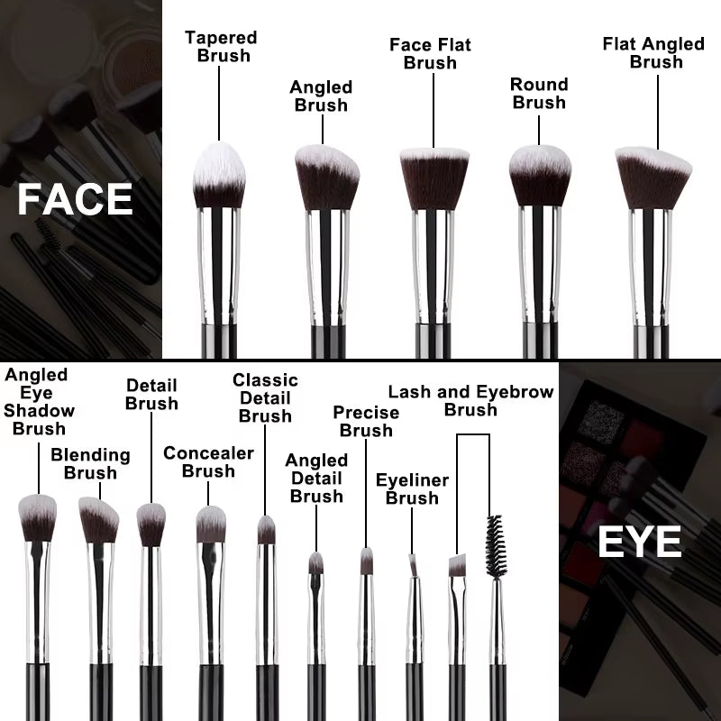 Professional 14PCS Makeup Brushes Set Soft Fluffy Foundation Eyeshadow Concealers Blending Blush Brush Kabuki Women Beauty Tools