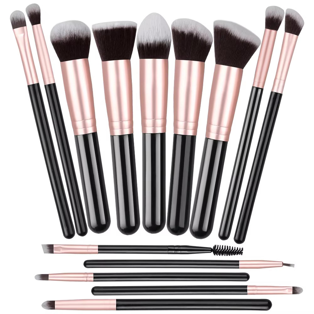 Professional 14PCS Makeup Brushes Set Soft Fluffy Foundation Eyeshadow Concealers Blending Blush Brush Kabuki Women Beauty Tools