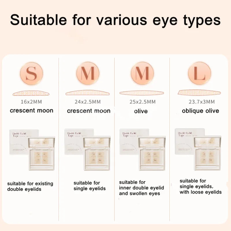 A K F Natural Invisible Double Eyelid Tape Stickers Fiber Instant Eyelid Lift Paste Long Lasting Bigger Eyes Beauty Tool
